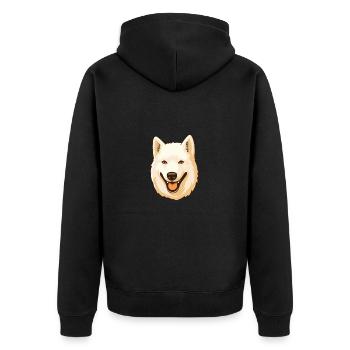 Jindo Dog Breed Cartoon Kawaii Illustration - Unisex Premium Organic Zip Hoodie - black - Back - Nico (187cm)