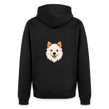 Indien Spitz chien race Cartoon Kawaii Illustration - Veste à capuche bio Premium Unisexe - noir - Dos - Nico (187cm)