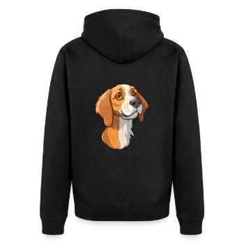Harrier chien race dessin animé kawaii illustration - Veste à capuche bio Premium Unisexe - noir - Dos - Nico (187cm)
