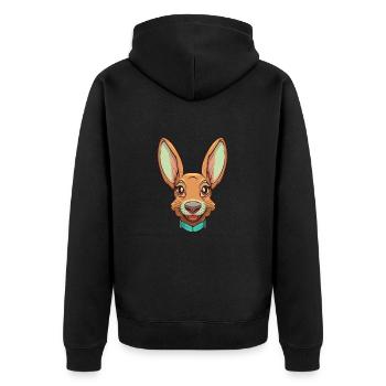 Lièvre indien chien race Cartoon Kawaii Illustration - Veste à capuche bio Premium Unisexe - noir - Dos - Nico (187cm)