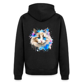chat ragdol - Veste à capuche bio Premium Unisexe - noir - Dos - Nico (187cm)