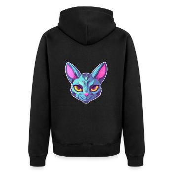 Korat Cat Cat Breed Aquarelle Cartoon Kawaii Pet - Veste à capuche bio Premium Unisexe - noir - Dos - Nico (187cm)