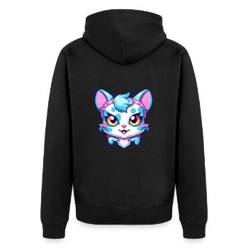 Hantilly Tiffany chat aquarelle dessin animé Kawaii - Veste à capuche bio Premium Unisexe - noir - Dos - Nico (187cm)