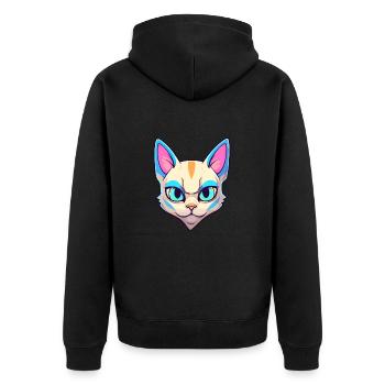 Tonkinois chat race aquarelle dessin animé kawaii animal de compagnie - Veste à capuche bio Premium Unisexe - noir - Dos - Nico (187cm)