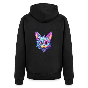 Laperm Cat Breed Aquarelle Cartoon Kawaii Pet - Veste à capuche bio Premium Unisexe - noir - Dos - Nico (187cm)