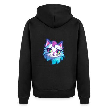 Ragdoll Cat Breed Aquarelle Cartoon Kawaii Pet - Veste à capuche bio Premium Unisexe - noir - Dos - Nico (187cm)