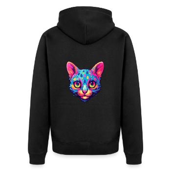 Burmilla Cat Breed aquarelle Cartoon Kawaii Pet - Veste à capuche bio Premium Unisexe - noir - Dos - Nico (187cm)