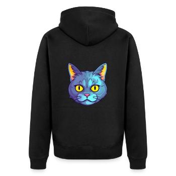 Californie chat pailleté aquarelle dessin animé Kawaii - Veste à capuche bio Premium Unisexe - noir - Dos - Nico (187cm)