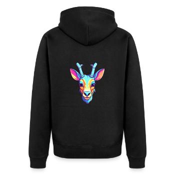 Antilope Aquarelle Colorée Dessin Animé Kawaii Animal - Veste à capuche bio Premium Unisexe - noir - Dos - Nico (187cm)