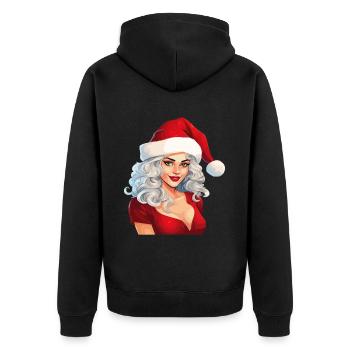 Père Noël Femme Sexy Noël Noël laid - Veste à capuche bio Premium Unisexe - noir - Dos - Nico (187cm)