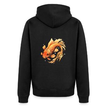 Koi Fish Japanese Carp Pond - Veste à capuche bio Premium Unisexe - noir - Dos - Nico (187cm)