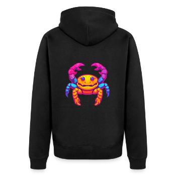 Crab Colorful Watercolor Cartoon Kawaii Animal - Unisex Premium Organic Zip Hoodie - black - Back - Nico (187cm)