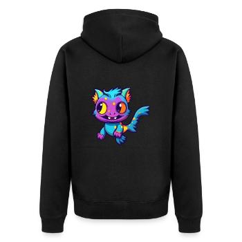 Poisson-chat coloré aquarelle dessin animé kawaii animal - Veste à capuche bio Premium Unisexe - noir - Dos - Nico (187cm)