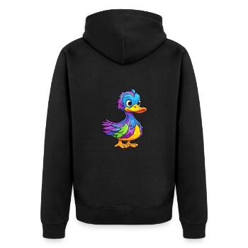 Canard Aquarelle Colorée Dessin Animé Kawaii Animal - Veste à capuche bio Premium Unisexe - noir - Dos - Nico (187cm)