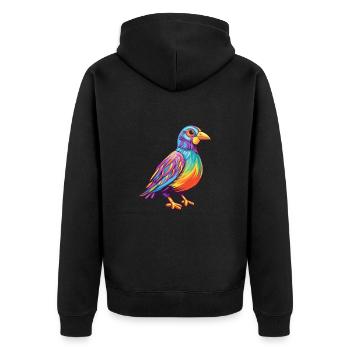 Perdrix Aquarelle Colorée Dessin Animé Kawaii Anima - Veste à capuche bio Premium Unisexe - noir - Dos - Nico (187cm)