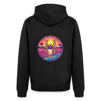 Araignée Aquarelle Colorée Dessin Animé Kawaii Animal - Veste à capuche bio Premium Unisexe - noir - Dos - Nico (187cm)