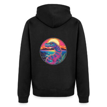 Cobra Aquarelle Colorée Dessin Animé Kawaii Animal - Veste à capuche bio Premium Unisexe - noir - Dos - Nico (187cm)