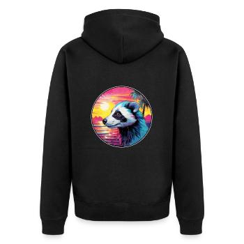 Skunk Coloré Aquarelle Dessin Animé Kawaii Animal - Veste à capuche bio Premium Unisexe - noir - Dos - Nico (187cm)