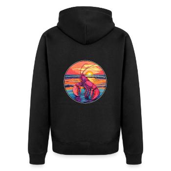 homard coloré aquarelle dessin animé Kawaii Animal - Veste à capuche bio Premium Unisexe - noir - Dos - Nico (187cm)