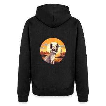 Aardwolf Aquarelle Colorée Dessin Animé Kawaii Animal - Veste à capuche bio Premium Unisexe - noir - Dos - Nico (187cm)