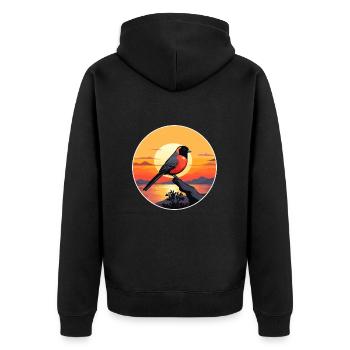 Gimpel Bunte Aquarell-Karikatur Kawaii Haustier - Unisex Premium Bio Zip Hoodie - Schwarz - Hinten - Nico (187cm)