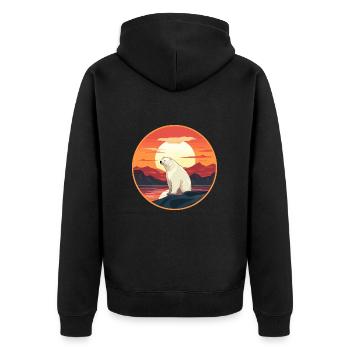 Ours polaire aquarelle colorée dessin animé kawaii animal de compagnie - Veste à capuche bio Premium Unisexe - noir - Dos - Nico (187cm)