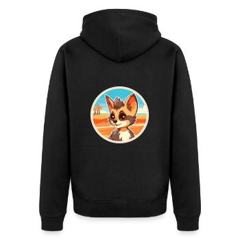 Aardwolf Aquarelle Cartoon Kawaii Clipart Animal - Veste à capuche bio Premium Unisexe - noir - Dos - Nico (187cm)
