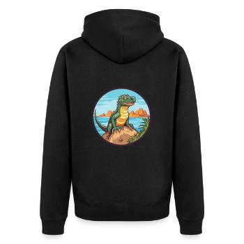 Basilisk Watercolor Cartoon Kawaii Clipart Animal - Unisex Premium Organic Zip Hoodie - black - Back - Nico (187cm)