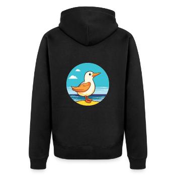 Oiseau Aquarelle Cartoon Kawaii Clipart Animal - Veste à capuche bio Premium Unisexe - noir - Dos - Nico (187cm)