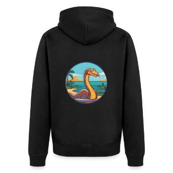 Cobra aquarelle dessin animé Kawaii Clipart Animal - Veste à capuche bio Premium Unisexe - noir - Dos - Nico (187cm)