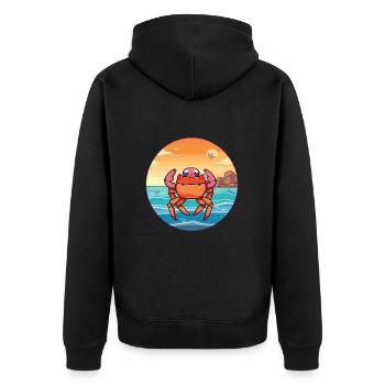 Crab Watercolor Cartoon Kawaii Clipart Animal - Unisex Premium Organic Zip Hoodie - black - Back - Nico (187cm)
