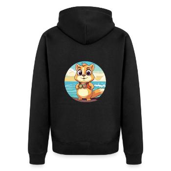 Chipmunk Watercolor Cartoon Kawaii Clipart Animal - Unisex Premium Organic Zip Hoodie - black - Back - Nico (187cm)