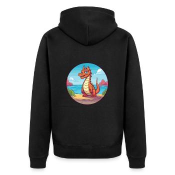 Dragon Aquarelle Cartoon Kawaii Clipart Animal - Veste à capuche bio Premium Unisexe - noir - Dos - Nico (187cm)