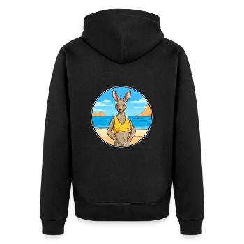 Kangaroo Watercolor Cartoon Kawaii Clipart Animal - Unisex Premium Organic Zip Hoodie - black - Back - Nico (187cm)