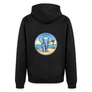 Elephant Watercolor Cartoon Kawaii Clipart Animal - Unisex Premium Organic Zip Hoodie - black - Back - Nico (187cm)