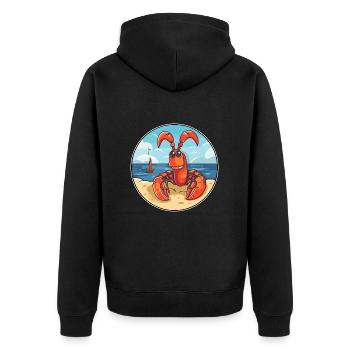 Homard aquarelle dessin animé Kawaii Clipart Animal - Veste à capuche bio Premium Unisexe - noir - Dos - Nico (187cm)