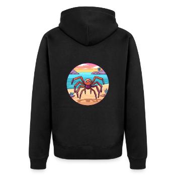 Spinne Aquarell Cartoon Kawaii Clipart Tier - Unisex Premium Bio Zip Hoodie - Schwarz - Hinten - Nico (187cm)