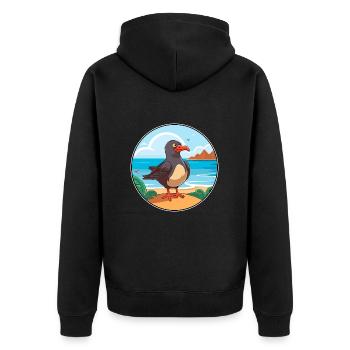 Oiseau Aquarelle Cartoon Kawaii Clipart Animal - Veste à capuche bio Premium Unisexe - noir - Dos - Nico (187cm)
