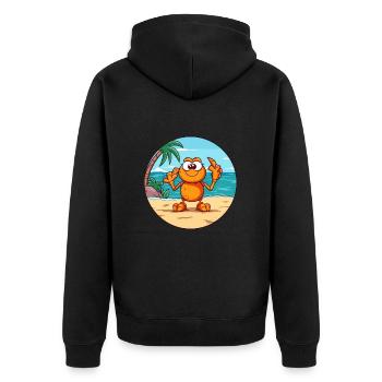 Craw aquarelle dessin animé Kawaii Clipart Animal - Veste à capuche bio Premium Unisexe - noir - Dos - Nico (187cm)