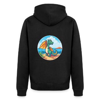 Dragon Aquarelle Cartoon Kawaii Clipart Animal - Veste à capuche bio Premium Unisexe - noir - Dos - Nico (187cm)