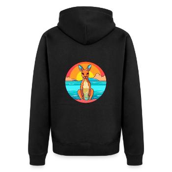 Kangaroo Watercolor Cartoon Kawaii Clipart Animal - Unisex Premium Organic Zip Hoodie - black - Back - Nico (187cm)