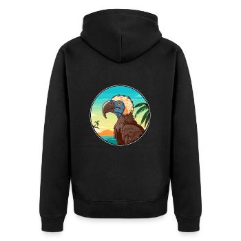 vautour aquarelle dessin animé Kawaii Clipart Animal - Veste à capuche bio Premium Unisexe - noir - Dos - Nico (187cm)