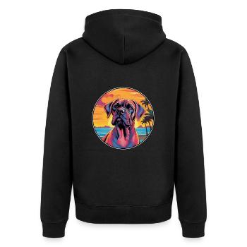 Alpine Mastiff Dog Breed Colorful Cartoon Watercol - Unisex Premium Organic Zip Hoodie - black - Back - Nico (187cm)