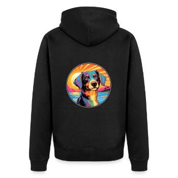 Ariegeois Race De Chien Coloré Dessin Animé Aquarelle - Veste à capuche bio Premium Unisexe - noir - Dos - Nico (187cm)