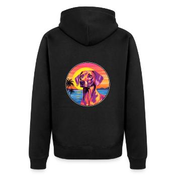 Chien De Chasse Andalouse Race De Chien Coloré Cartoon Waterc - Veste à capuche bio Premium Unisexe - noir - Dos - Nico (187cm)