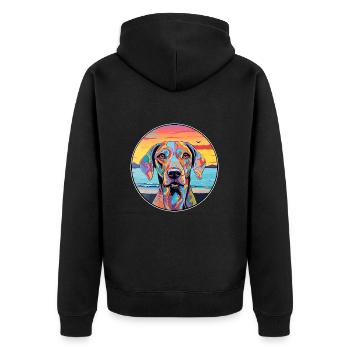 Braque Français Race De Chien Coloré Cartoon Waterco - Veste à capuche bio Premium Unisexe - noir - Dos - Nico (187cm)