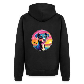 Terrier brésilien race de chien coloré dessin animé eau - Veste à capuche bio Premium Unisexe - noir - Dos - Nico (187cm)