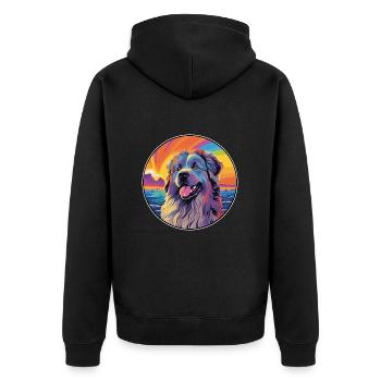 Chien de berger caucasien race Dessin animé coloré Wate - Veste à capuche bio Premium Unisexe - noir - Dos - Nico (187cm)