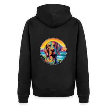 Canarian Warren Hound chien race coloré dessin animé W - Veste à capuche bio Premium Unisexe - noir - Dos - Nico (187cm)