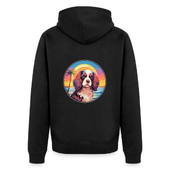 Cavalier King Charles Épagneul Race De Chien Coloré C - Veste à capuche bio Premium Unisexe - noir - Dos - Nico (187cm)